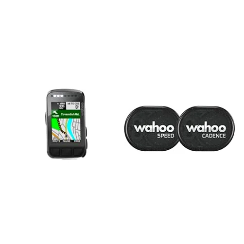 Wahoo Fitness Wahoo ELEMNT Bolt V2 GPS Cycling/Bike Computer & Cadence Sensor for iPhone, Android and Bike Computers, Black, 1.25 Inch