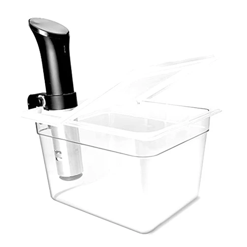 Everie Sous Vide Container 12 Quarts with Universal Collapsible Hinged Lid, Compatible with All Anova Models, Joule, Wancle, Instant Pot and Other Cookers, EVC-TY-PP Container with Plastic Lid