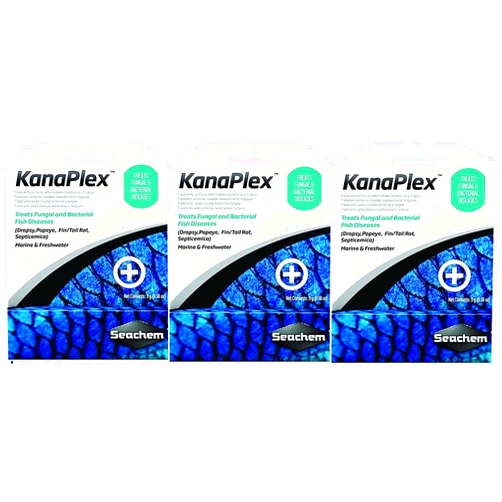 Seachem Laboratories Seachem Metroplex METRONlDAZOLE Focus Kanaplex Paraguard Neoplex Sulfaplex Polyguard Garlic Guard Saltwater Freshwater Aquarium lnfection ANTlBlOTlC (3 Pack Kanaplex 5g Each)
