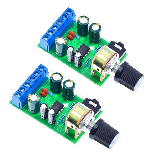 HiLetgo 2pcs TDA2822M DC 1.8-12V 2.0 Channel Stereo Amplifier Mini AUX Audio Amplifier Board Module AMP for Arduino