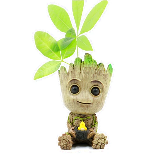ZEshops Mini Groot Figurine Miniature Model Home Accessories Decompression Artefact Kids (Bird Nest Model)