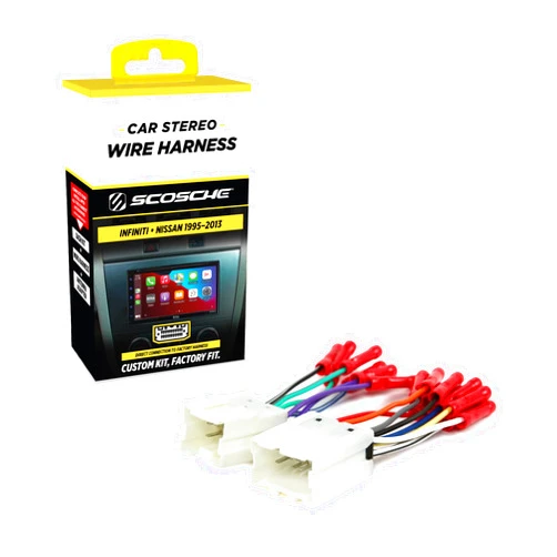 Scosche NN03BCB Aftermarket Radio Wiring Harness with Crimp Connectors for Select 1995-12 Infiniti, Nissan and Suzuki - Wire Harness for Car Stereo - Check Vehicle List in Images for Your Model