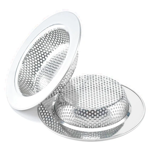 Honmein 2 Pcs Sink Strainer for Most Kitchen Sink Drain Basket, Upgraded Double-Layer Safe Design Kitchen Sink Strainer (Outer Diameter 4.5 Inch)