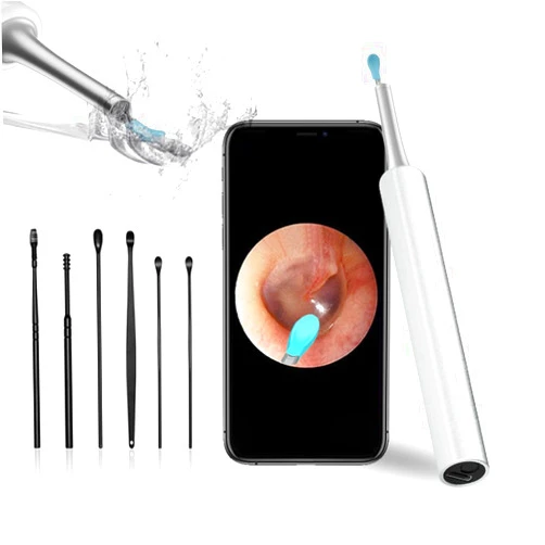 Highdas Ear Wax Removal Endoscope Otoscope, Earwax Remover Tools, Scope, with 1080P FHD Camera, 6 Led Lights, Wireless Connected, Compatible with iPhone, iPad, Android Smart Phones & Tablets (White)