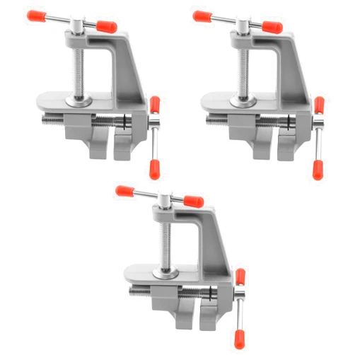 OTOTEC 3Pcs Mini Bench Vise Clamp Portable Work Bench Vise Aluminum Alloy Small Bench Vice for Jewelry Watch Repair Model Making Drilling