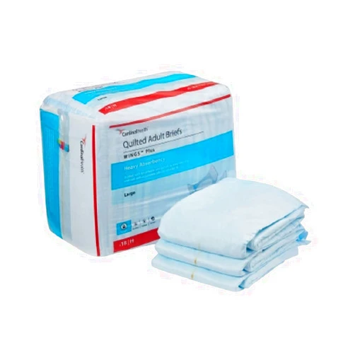 Cardinal Health Cardinal 75343101 Wings Adult Heavy-Absorbent Incontinence Brief, Blue - Large - Pack of 18
