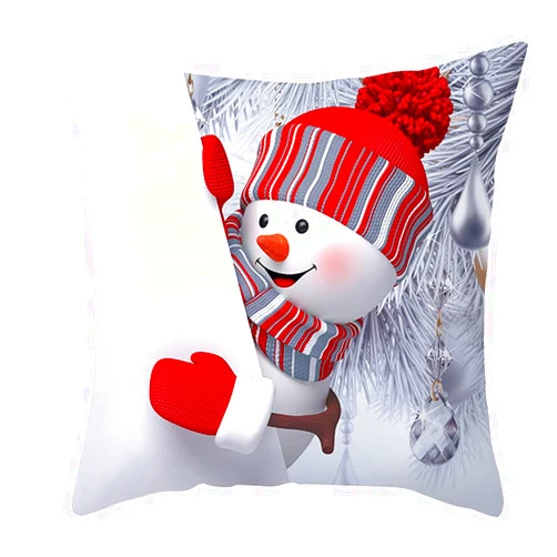 Mllepjdh Christmas Pillow Covers Silver Smile Snowman Sofa Bedroom Living Room Ornaments Aeney Christmas Pillow Covers 18x18 A280