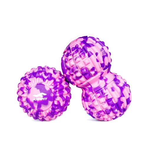 JOINFIT Massage Ball Set, Peanut Ball & Spiky Ball Set, Trigger Point Massage Ball, Double Lacrosse Ball, Therapy Ball for Deep Tissue Massage, Muscle Release, Plantar Fasciitis - Set of 2