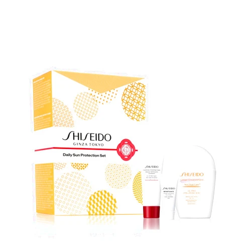 Shiseido Daily Sun Protection Set - Includes Urban Environment Oil-Free Sunscreen SPF 42 (50 mL), Clarifying Cleansing Foam (15 mL) & Benefiance Wrinkle Smoothing Eye Cream (5 mL) - $76 Value