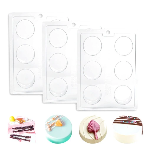 AIKEFOO Chocolate Covered Oreo Molds Biscuit Chocolate Mold, PET Plastic Mold-Oreo Mold Cylindrical Cylinder Candy Pudding Jelly Mold. （Pack Of 3）