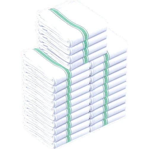 Utopia Towels Green Dish Towels [24 Pack - 15 x 25 Inches] 100% Ring Spun Cotton Kitchen Towels, Highly Absorbent & Reusable Cleaning Bar and Tea Towels Set