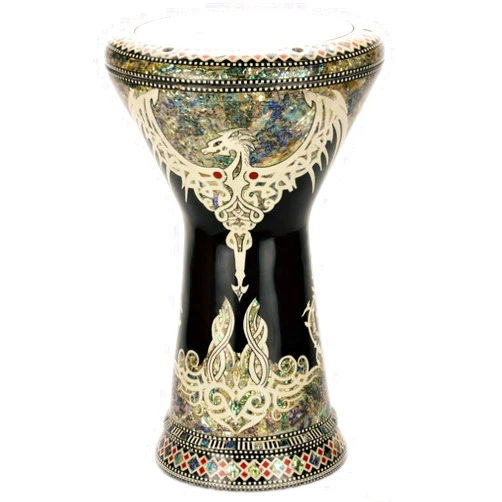 Gawharet El Fan M42 19 inches Blue mother of Pearl Drum Darbuka tabla doumbek Gawharet El Fan musical instrument Egyptian handmade