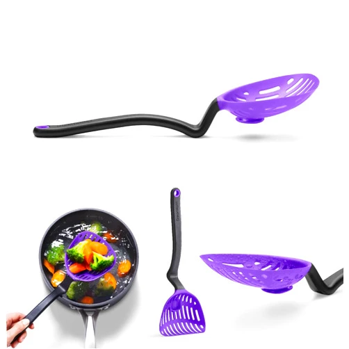 Dreamfarm Lestrain 2-In-1 Drip-Catching Sit-Up Slotted Cooking Spoon Scoop & Strainer - 11