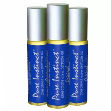 Pure Instinct Roll-On (3-Pack) - The Original Pheromone Infused Essential Oil Perfume Cologne - Unisex Attracts Men and Women - TSA Ready