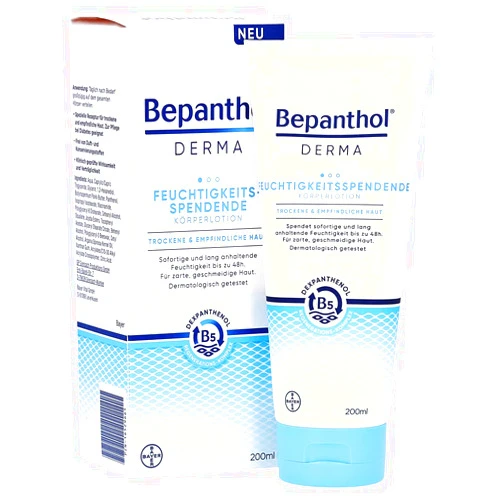Bepanthol Derma Moisturizing Body Lotion, Body Care for Sensitive and Dry Skin, Dermatologically Tested Moisturizer with Dexpanthenol, Fragrance-Free, 200 ml /6.76 Fl.Oz