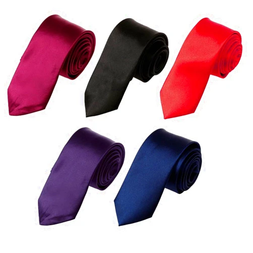 Dan Smith Skinny Soild Tie Necktie For Wedding Thin Tie Silk Blend
