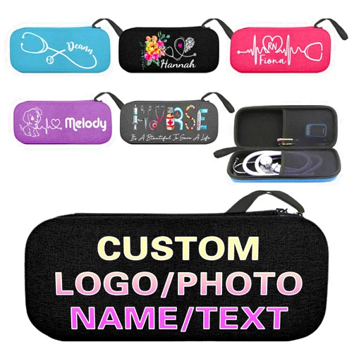 PFTPOW Personalized Stethoscope Case Custom Stethoscope Holder Case Name Hard Travel Carrying Lightweight Storage with Mesh Pocket Customized Nurses Gift for Nurse Doctor Medical Assistant