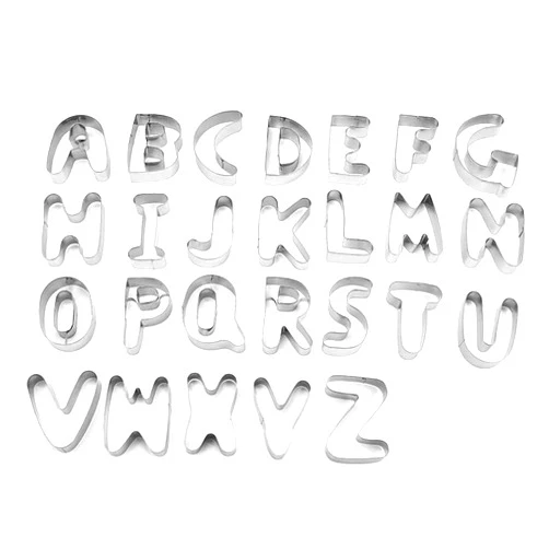 ULVEOL 26 Pcs 3'' Large Alphabet Sandwich Cookie Cutters Set - Christmas Stainless Steel Letters Cookie Cutters - Decorating Tool DIY Biscuit Mold for Fondant Biscuit, Cake, Fruit, Vegetable