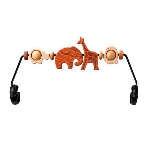 TinlyFinly Baby Bouncer Toy Bar Wooden Compatible with Baby Bjorn Bouncer, Bouncer Toy Attachment Tight and Secure Fit, So Fun to Watch, Touch and Spin for Babies All Ages - Animals