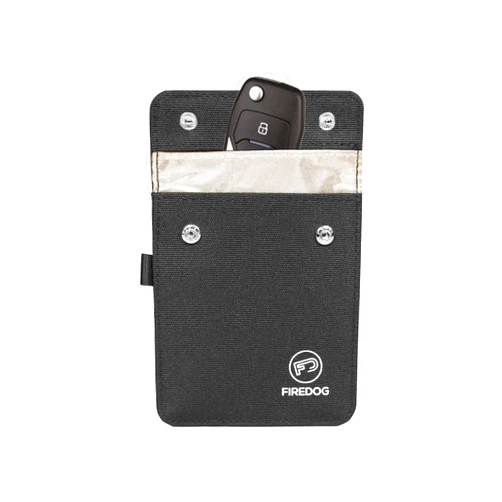 FIREDOG Faraday Pouch for Keyfobs, Signal Blocking Faraday Key Fob Bag, Car Anti Theft Device Shields Against All Signal Types, Fits Most Keyfobs (Black)