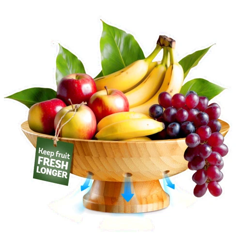 Bambüsi Wooden Fruit Bowl - Large Decorative Pedestal Bowl for Kitchen Counter, Dining Table, and Home Decor - Modern Serving Bowl for Fruits, Salads, Keys, Centerpiece, Entryway