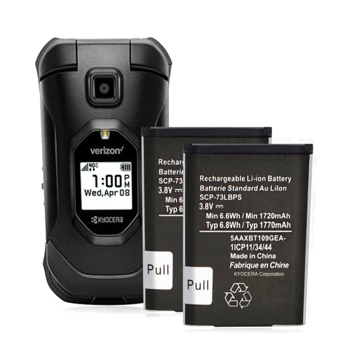 DRECHAS Battery for Kyocera Flip Phone (2 Pack), SCP-73LBPS Battery New 0 Cycle Replacement Battery for Kyocera DuraXV Extreme E4810, DuraXE Epic E4830 Verizon Flip Phone