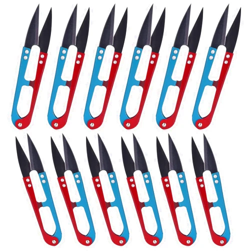 ESHATO 12 Pack Sewing Scissors for Fabric, 4.1inch Mini Small Snips Trimming Nipper, Yarn Thread Craft Scissors Cutters, Great for Office Home School Stitch DIY Supplies