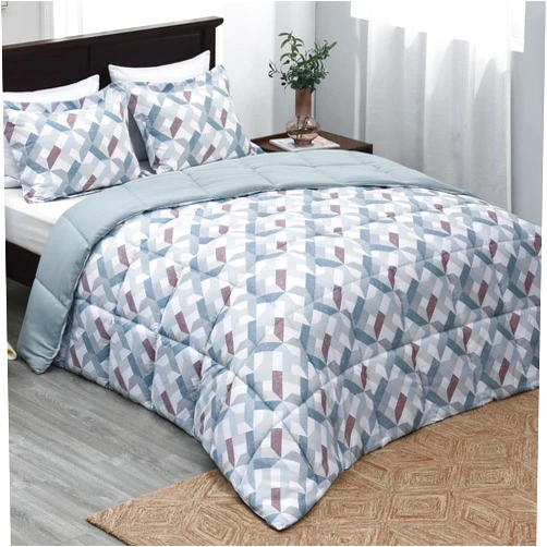 Basic Beyond Queen Comforter Set - Printed Geometry Pattern Comforter Set Queen Size,Lightweight Down Alternative Bed Comforter Queen Set(Geometry,Queen)