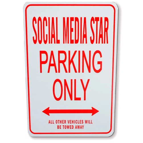Funparkingsigns SOCIAL MEDIA STAR Parking Only - Miniature Fun Parking Signs