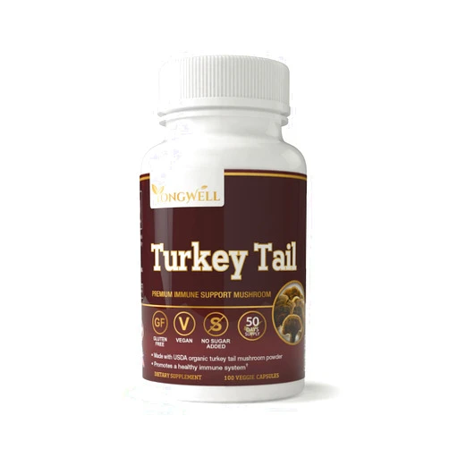 YongWell Turkey Tail Mushroom, Natural Immune Support, Wellness, & Vitality | Vegan, Gluten Free (100 Veggie Capsules / 50 Days Supply)