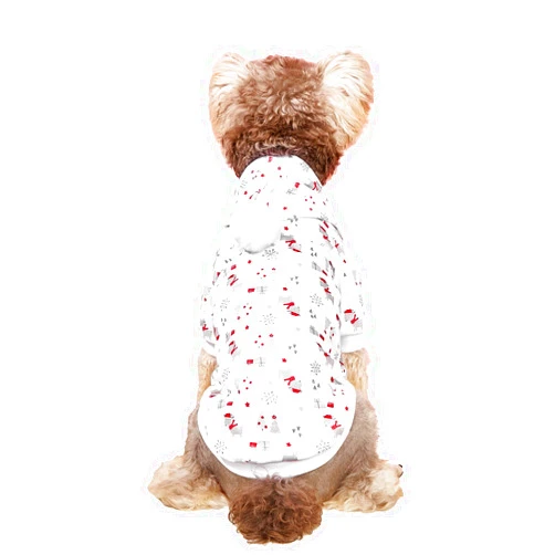 DroolingDog Small Dog Christmas Hoodies Fleece Warm Outfits for Dogs Christmas Sweater Xmas Hoodie for Small Dogs Christmas Sweatshrit Rudolph Reindeer Pattern with Leash Hole