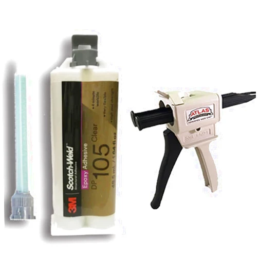 Scotch 3M ScotchWeld DP105 Clear Flexible Heat Resistant Epoxy (50ml/1.7oz Cartridge w/Dispenser)
