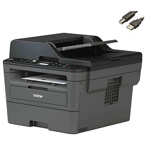 Brother Premium L-2550DW Series Monochrome Laser All-in-One Printer I Print Copy Scan I Wireless I Auto 2-Sided Printing I 36 Pages/Min I 250 Sheets/Tray I 50-Sheet ADF + Printer Cable