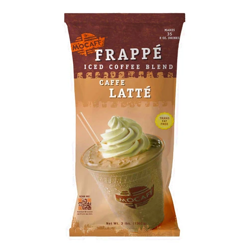 MOCAFÉ MOCAFE Latte Frappe Mix, Caffe Instant Blended Iced Coffee Powder, used in Cafes, 3lb Buk Bag