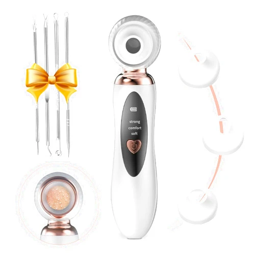 Gackoko 2025 Blackhead Remover Pore Vacuum, Visual Rechargeable Blackhead Vacuum Facial Pore Cleaner-3 Suction Soft Silicone,3 Probes,USB Kit Electric Acne Extractor Tool for Adult