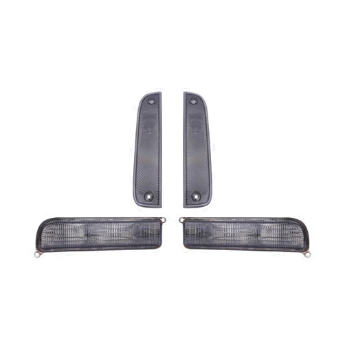 Azumka Fits for Jeep 97-01 XJ Signal Lights - Combo Smoke Bumper Turn Signal + Corner Side Marker Lamps Set (Left + Right) Compatible with 1997-2001 Cherokee XJ Chassis (Smoke 4 Pieces)