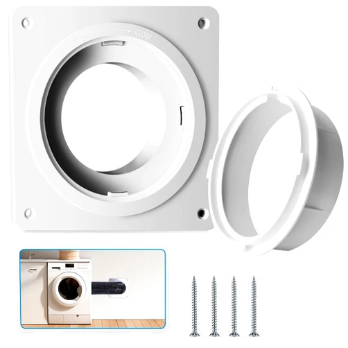 Fosenlion Dryer Vent Wall Plate with Quick Connect & Disconnect, Twist Lock Dryer Vent Connector Kit, 4 Inch Dryer Duct Connector Flange, for Wall Exhaust Vent, Ceiling or Warmhouse Air Circulation