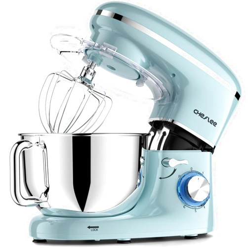 CHeflee Stand Mixer,600W 6+P With 6.5QT Stainless Steel Bowl,Dough Hook, Wire Whip & Beater,for Most Home Cooks,Blue