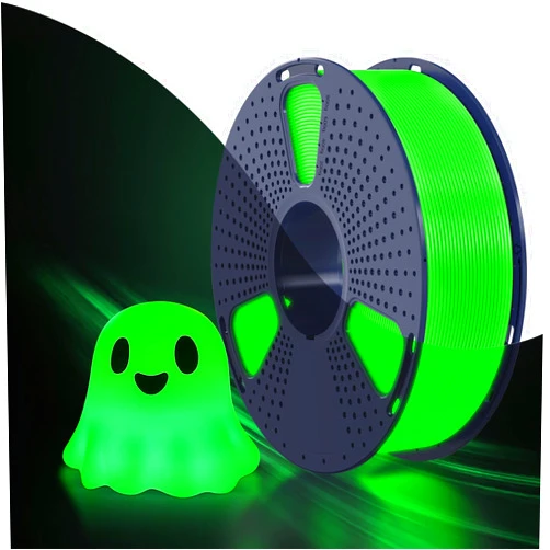 SUNLU PETG Glow in The Dark Filament, Luminous PETG 3D Printer Filament 1.75mm, High Brightness and Long Time Glows PETG Filament, Dimensional Accuracy +/- 0.02mm, 1kg Spool. (Green PETG, Glow Green)