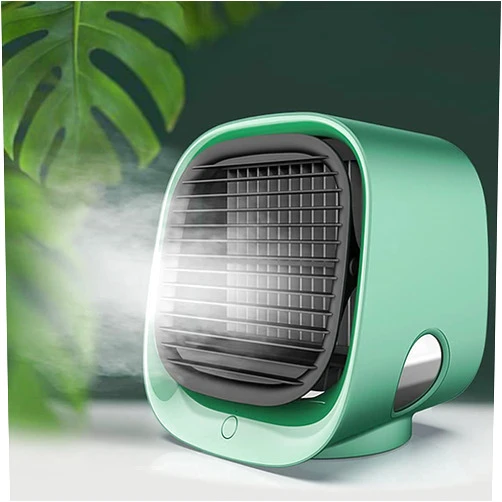 ZHOUJ Mini air Cooler Portable Air Conditioner Fan, Mini Personal Evaporative Quiet Air Cooler with 3 Speeds & 7 Colors Led Light