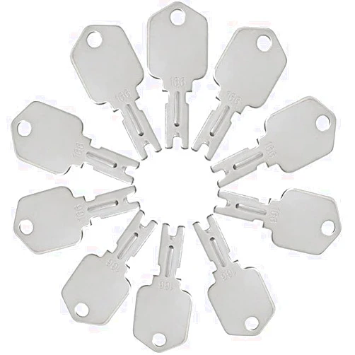 Gmobi 10 Pack 166 Forklift Key Hyster Heavy Equipment Keys for Clark Yale Hyster Komatsu Crown 186304 51335040 A214062 1430 Hyster Forklift
