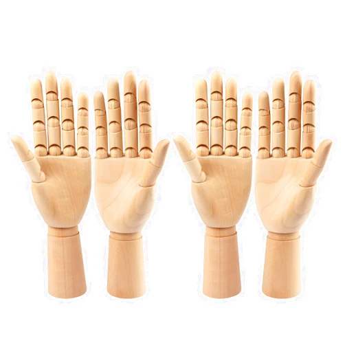 GNIEMCKIN Wooden Hand Model, 4 PCS, 10 Inches Left and Right Hand Art Mannequin Figure for Hand Jewelry Display, Decoration, Sketching, by GNIEMCKIN..