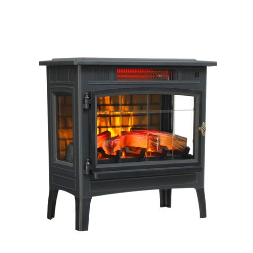 duraflame Freestanding Electric Fireplace Stove Heater with 3D Flame Effect for 1,000 Sq. Ft. Room, Black