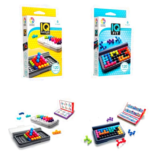 SmartGames IQ Bundles 3D Series: IQ Puzzler Pro & IQ Fit 240 Challenges for Ages 6-Adult
