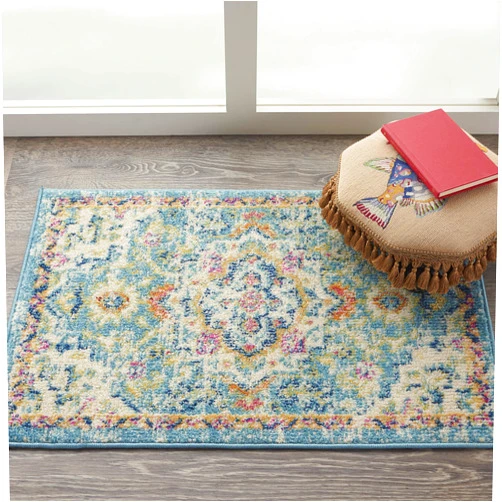 Nourison Passion Ivory/Light Blue 1'10