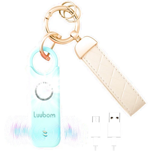 Luubom Personal Safety Alarm Rechargeable, 135 dB Loud Siren with LED Strobe Light and Key Chain in Pop Colors for Women Kids Elderly, Blue