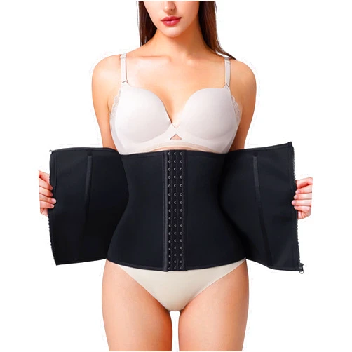 Nebility Waist Trainer for Women Zipper Tummy Control Shapewear Plus Size Waist Cincher Corset Faja Body Shaper Sport Girdle