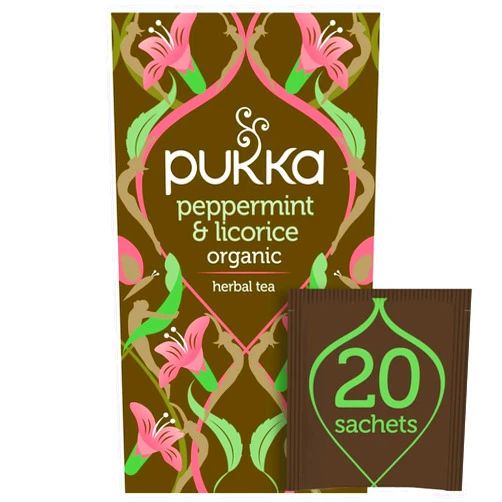 Pukka Organic Herbal Tea Peppermint & Licorice 20 Tea Bags