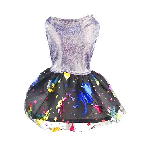 MuYaoPet MuYao PetShiny Halloween Dog Dress Pet Witch Costume,Pet Cat Tutu Skirt Dress Clothes for Small Dogs Cat Girl (Purple Witch, XL)