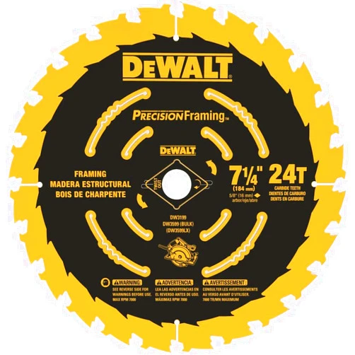DEWALT Circular Saw Blade, 7 1/4 Inch, 24 Tooth, Framing (DW3599B10)